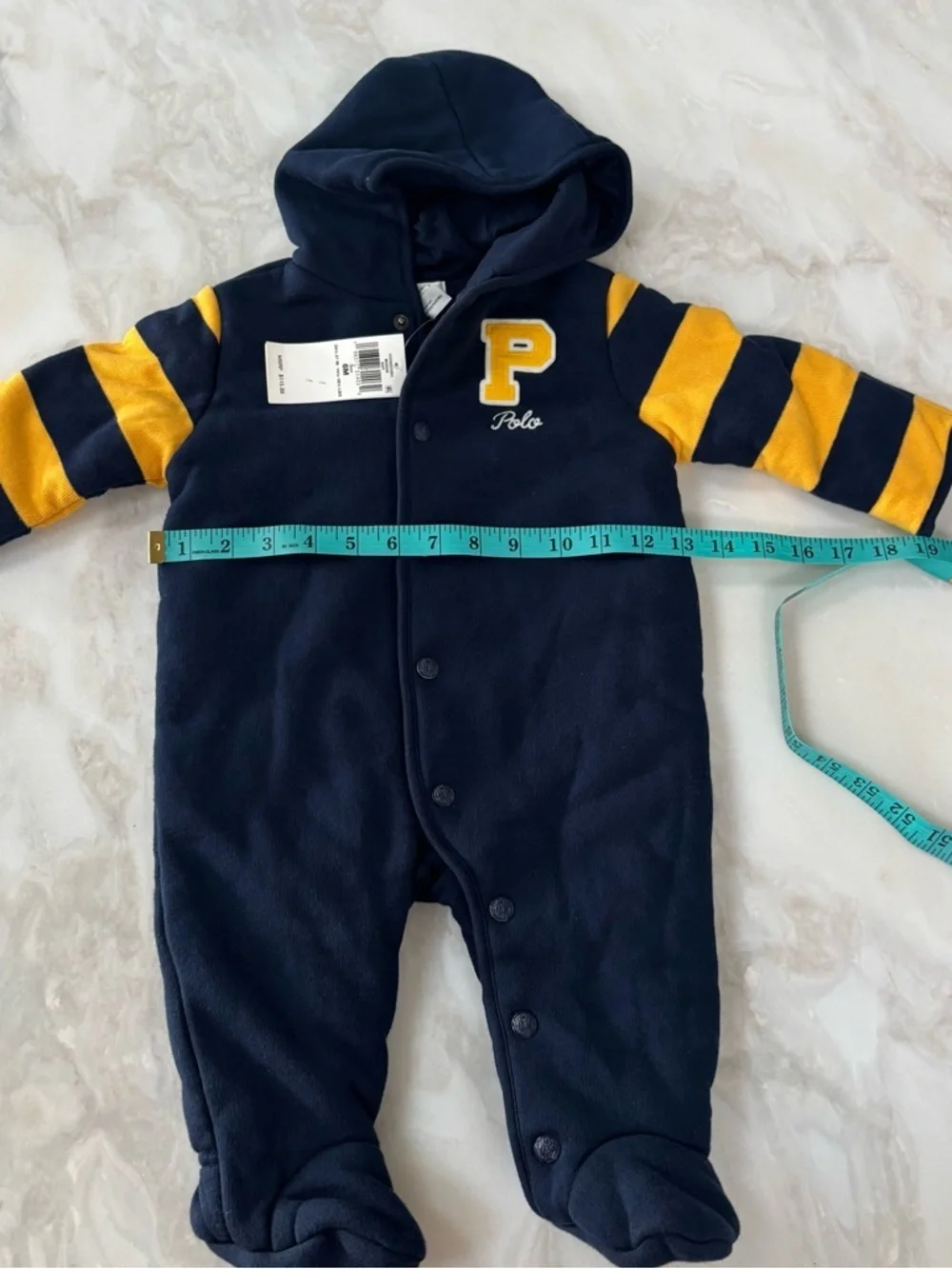 Ralph Lauren Baby Boy Fleece Footed Bunting Size 6 Months New